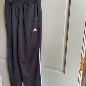 Adidas pants boys M 10/12 black with white stripes